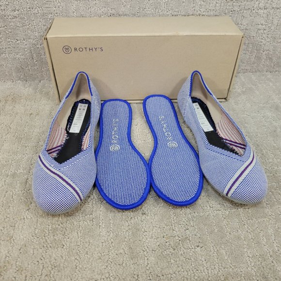 Rothy's The Flat  Reflective Stripe Slip On Shoes Women's Size US 8, 8.5 RETIRED - Picture 7 of 10